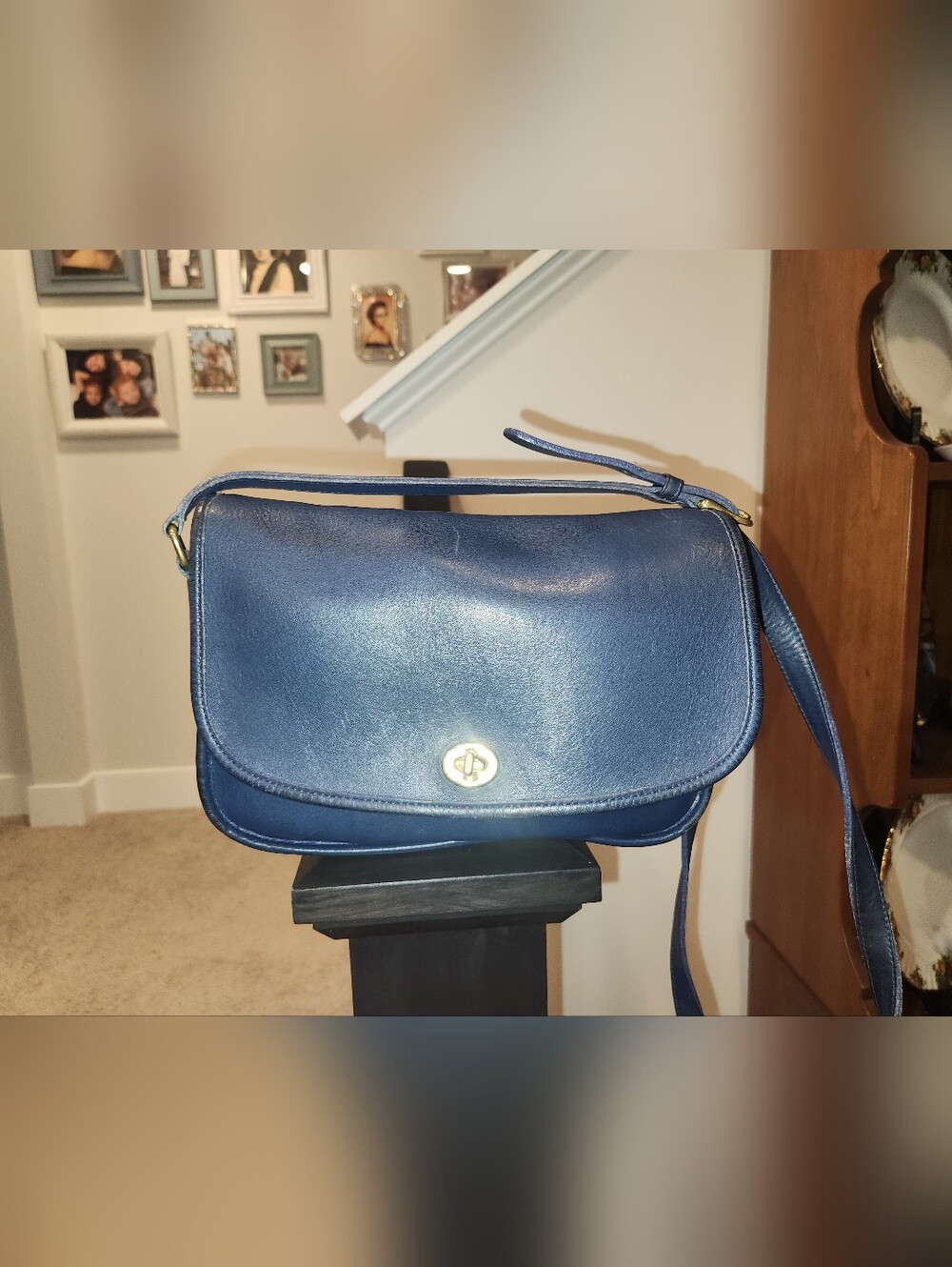 COACH Vintage City Bag Crossbody Glovetanned Leather Handbag 9790 Navy Blue